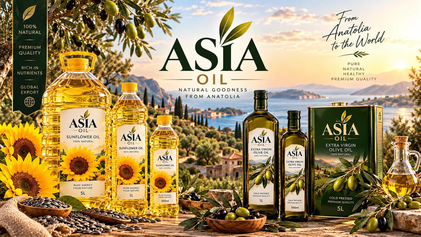 Asia Oil - Premium Bottled & Tinned Edible Oils Collection